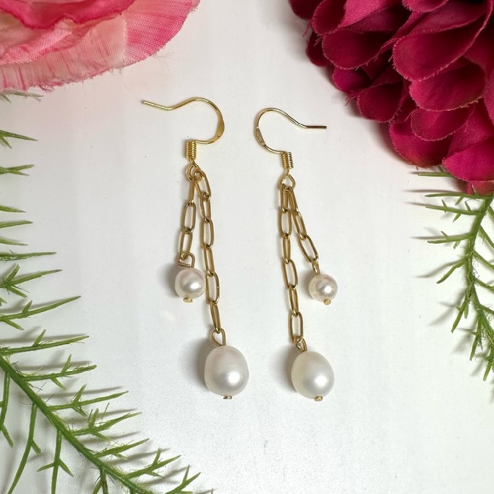NEW⚜️Freshwater Pearl Chandelier Dangly Earrings